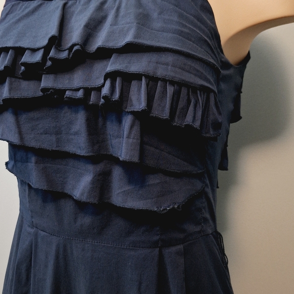 🅱️🅾️G🅾️ BCBG navy ruffles sleeveless dress - Picture 7 of 8